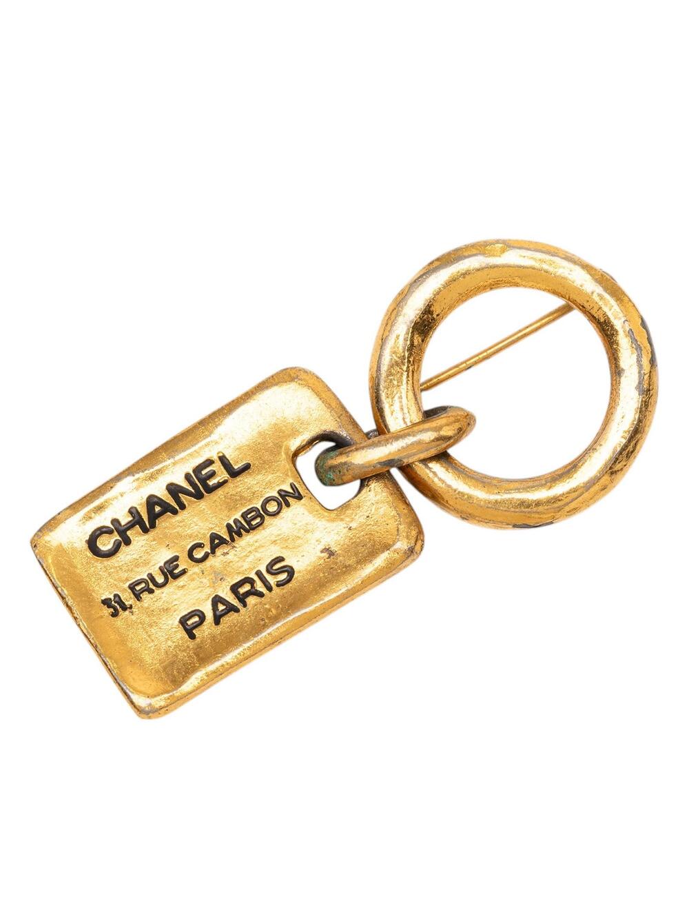 Chanel Gold Plated Rue Cambon Tag #272454C36B